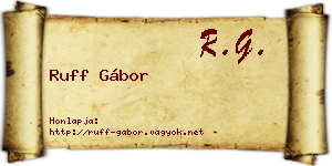 Ruff Gábor névjegykártya
